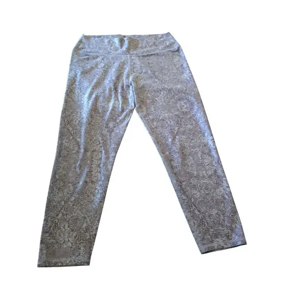 Fabletics Gray Patterned Womens High Waist Leggings Yoga Pants Size XL - Picture 4 of 11